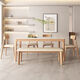 Sotiro cream style solid wood rock slab dining table and chair combination dining table for home use modern and simple 2024 new Nordic style dining table snow mountain white-[glossy rock slab] 1 dining chair