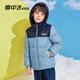 Snow Flying Children's Clothing Children's Down Jacket 2025 New Boys, Girls, Medium and Large Children's Spliced Bread Down Jacket Winter Jacket New Mist Blue 170