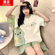 垦定（KENDING）2024年新款睡衣女新款夏季卡通短袖短裤夏天网红风女士家居服套装 681紫兔 XL
