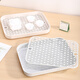 Large double-layer tea tray household rectangular drain tray water cup cup holder living room coffee table fruit tray plastic not broken beige double layer drainable