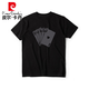 T-shirt à manches courtes Pierre Cardin American pour hommes 2025 Été Nouveau T-shirt à manches mi-manches en vrac et polyvalent.