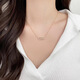 Olevo necklace three diamond sliding BabyMove full diamond light luxury white gold 18k color rose gold pendant female clavicle chain large full diamond three diamond white gold