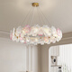 Mingjiang Style 2024 Nouveaux lustres français Postmodern Light Luxury Perle Verle Salon chambre à coucher de chambre à manger Crème Style Lampe LVD9922-100 + 60 Double couche transparente trois couleurs (rose) Installation de paquet