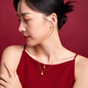 Saturday Lucky Yellow 18K Gold Pendant, Guochao Xiaofu Brand Gold Pendant Birthday Gift, Does Not Include Chain, Get Rich and Beautiful