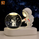 Fascini Astronaut Night Light Little Prince Crystal Ball Luminous Base Desktop Ornament Birthday Gift Beloved Astronaut-Little Prince Rose Gift Box