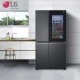 LGS651MC78 Cortina de aire sin aire refrigerada por aire Puerta de ventana de 655L Puerta central Multidimensional Cortina de aire Sistema de doble viento Refrigerador negro de frecuencia variable S651MC78