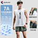 Buruite Running Sports-Anzug Herren Eisseide Weste T-Shirt Schnelltrockne Kleidung Lose Marathon Leichtathletik-Trainingstraining Fitnessanzug Shorts
