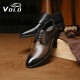 VOLO Rhino Men's Shoes Business Formal Suit Leather Shoes Men's Comfortable Breathable Soft Sole Derby Leather Shoes Black 42