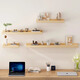 Ruoshi solid wood wall rack wall wall-mounted laminate background wall decoration bracket one-word partition bookshelf shelf solid wood-log color 12*60
