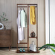 Tingxu solid wood dressing mirror hanging hanger integrated full-body mirror dressing rack floor-standing entrance door clothes rack 673 [with pulley] brown (45CM)