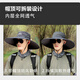 JEEP Jeep sun hat men's summer fishing hat outdoor mountaineering sunshade anti-UV men's large brim fisherman hat light gray