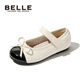 
Belle Belle Children's Shoes Fashion Single Shoes 2024 Autumn Baby Shoes Little Girl Princess Shoes Children's Leather Shoes Star Silver 26