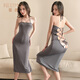 
Feimu girl extremely dirty tempting sexy perspective passion free from sexual intercourse, stimulation uniform Valentine's Day hollow strap backless passion robe 6624 gray, uniform size