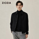 ZIOZIA【九牧王旗下】双面呢夹克外套男秋季羊毛都市质感上衣ZJJC4259B 黑色 100/175/96A