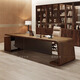 Champs aristocratic South American black walnut boss desk, high-end solid wood executive desk office furniture, log large CEO desk, whole board South American walnut table 180 long * 80 wide * 75 high * thick 6cm cabinet 150 long * 35 wide * 61 high