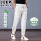 Jeep (JEEP) high-end cool mulberry silk summer thin sports men's pants tying legs pants drooping ice silk casual pants men's pants black丨Cool mulberry silk XL [suitable for 145-160Jin [Jin equals 0.5 kg]]