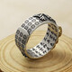 Bjyl Fortune-Telling Pixiu Ring Männer trendy Glücksperlenring Retro Mode Sechs-Charakter-Mantra-Ring-Einzelschwanzring Öffnen Pixiu Ring Silber