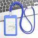 Fashionable round rope lanyard tag employee card bus card work card work card campus card card student bus C5 gray vertical version + 9734 silver round rope