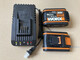 Paquete de batería de litio de cera original de 20V WA3551 WA3553 Naranja WA3880 Cargador WA3551.1 20V 2.0A Batería No