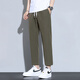 Lomond Hosen Herren Sommer Lose Casual Hosen Herren Eisseide gerade lose drapierende sportliche vielseitige Kumpelhosen 718b Militärgrün 2xl