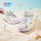 Xtep children's shoes, children's sports and leisure sandals, young children and girls' toe-cap sandals, summer new non-slip beach shoes, moonlight gray/snow purple 28