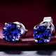 Xuanpao 925 sterling silver deep sea sapphire earrings texture ring for women Tanzania blue suit necklace bracelet jewelry Tanzania blue pendant [with necklace]
