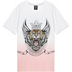 Tch Light Luxury Brand Tiger Head Iron Diamond Color Changement T-shirt à manches courtes Identique aux hommes et aux femmes T20410B6190 Rose blanc L