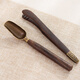 Tea set clip Kung Fu accessories solid wood tea clip three-piece set non-slip tweezers tea spoon tea cup tea leaves wooden alloy tea spoon (tea ceremony) + tea clip