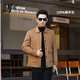 DK Brand Men's Jacket Woolen Coat Woolen Coat Winter 100% Pure Wool Liner interno extraíble Jacket engrosado Gris oscuro M /170