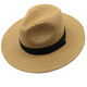 Hezeng Summer Strohhut Panama Strohhut Britische Topper Männer und Frauen falten Sunscade Strand Hut MZ-13G Beige einstellbar