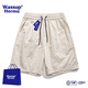 WASSUP HERMU Ice Silk Shorts Men's Summer Thin Quick-drying Outdoor Woven Beach Sports Hong Kong Style Casual Trendy Straight-leg Five-Five Pants Beige + Gray 2XL (Recommended 126-144Jin Jin equals 0.5kg)