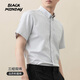 BLACKMONDAY cotton oxford vertical striped short-sleeved shirt men's cotton no-iron anti-wrinkle men's business casual shirt