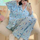 Chicao Japanese-style giikawa chiikawa pajamas for women in spring and autumn long sleeves cute little Ba students can wear home clothes outside 3519# double long wrinkled cloth rabbit M 75-100Jin[Jin equals 0.5 kg]
