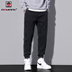 AEMAPE jeans men's trendy brand loose ties pinched pants men's 2025 spring and summer new style plush casual pants men 9859 black M