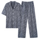 Pajamas de hombres de algodón puro de verano de yalu para hombres, estante de algodón de algodón fresco cómodos pantalones de manga corta, juego de dos piezas para ropa casera para usar afuera. Estilo: 09M9856 2XL Recomendado: 175-180 cm/70-80 kg