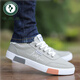 Woodpecker Old Beijing cloth shoes men's shoes Spring new canvas shoes trendy versatile soft sole sports board shoes men's flat sole trendy shoes mesh 6167 gray 44 standard code