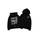 Digada sweatshirt men and women autumn and winter design niche trendy brand oversize plush American retro hooded sweatshirt jacket HDFS-6180 black [plus plush] L