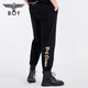 Junge London23 Herbstpaar Casual Hosen, Hoodies, Gold Stamping, Modetrendy Strick Sporthosen N15904 Schwarz S