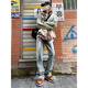 Allmählich beschatten Retro-Jeans-Herren Frühling und Sommer Hong Kong Trend High Street Floor Straight Hosen junge Studenten verlieren Weitbeinhosen XZ612-K694 Retro Blue 2xl [Empfohlen 155-170jin [Jin gleich 0,5 kg]]