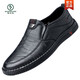 Zapatos para hombres de Woodpecker Summer 2025 Nuevos zapatos de cuero versátiles de una pieza de una pieza de un papá de moda de cuero de cuero de moda suave 677 marrón 40