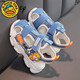 G.duck1-6 years old children's sandals men's summer new style 2 shoes 3 non-slip 5 soft bottom boys' Baotou boys' baby shoes blue size 28 shoes inner length 17.3cm