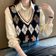 
Commander Bear knitted vest wears a new female-sex sweater fat mm knitted wears a loose horse clip lazy style black 9901 single-piece vest 5XL size 200-230Jin [Jin equals 0.5 kg]