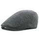 Meilunmei Automne Béret en velours côtelé pour les hommes British Retro Painter Casual Fashion Front Front Hat Ajustement du journal Black Head Circle (55-59)