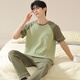 Pyjama masculin modal pour le printemps et l'été pour hommes 100% coton pure panton à manches courtes adolescents Ins Trendy costume de sport maison 09m13601 l