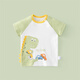 Duoxiluka children's T-shirt summer short-sleeved top breathable and cute bottoming shirt for boys and girls green dinosaur car 100