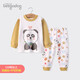 
Puppy Bigger children's pajamas men's pure cotton autumn clothes and autumn pants baby underwear suit women's spring and autumn baby home clothes base clothes 1479 panda style 80 recommended 12-18 months