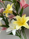 Runlei artificial flower lily artificial flower living room plastic bouquet floor decoration silk flower wedding flower arrangement interior decoration decoration plastic touch large lily-white
