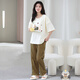 
Year of the Snake Year of the Nation Pajamas Women's Pure Cotton Summer Short Sleeve Trousers Red Loose Outdoor Outdoor Cotton Set YSH-687 L Code 100-120Jin [Jin equals 0.5 kg] Reservation shrinkage required