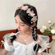 Muyu Fairy Garland Headband Children's Flower Ribbon Accessories Girls Hair Accessories Non-Slip Non-Hairing Hair Accessories Little Girls Garland Pink Apricot Flower One Pack