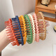 Dabuliu Zähne-resistente Nicht-Schlupf-Stirnbandmädchen Gummi Stirnband Waschen Gesicht Make-up Reparieren Haare Crushing Artefact Pressen Haarband Haartkarte Farbe 9274i Schwarzes Stirnband
